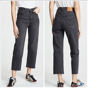 Levi’s Ribcage High Rise Straight Ankle Jeans Grey